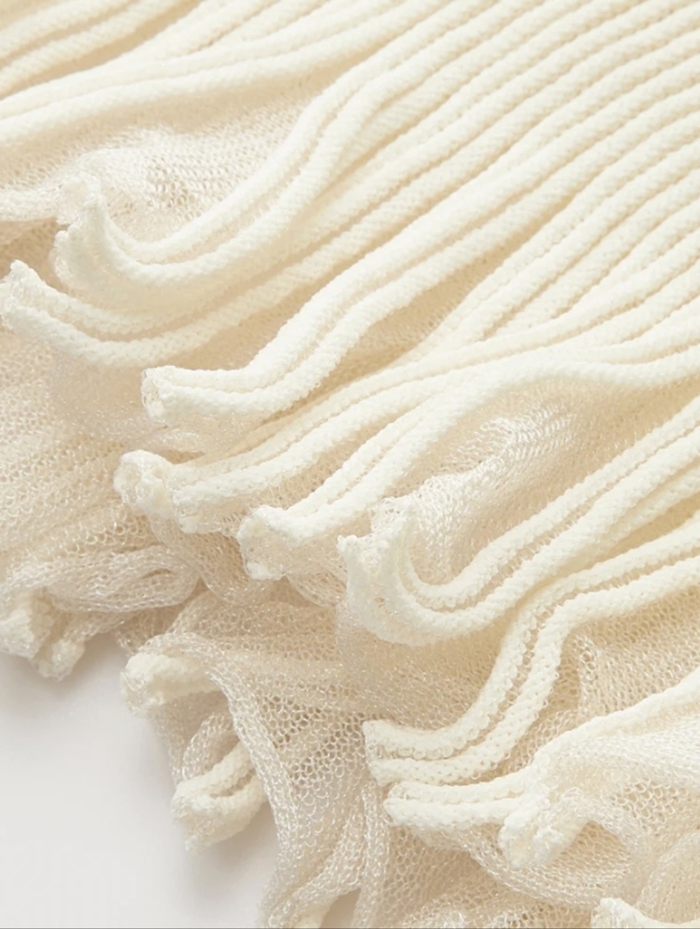 Commense Knit Pleated Ruffle Maxi *Skirt Only* White M NWT - Picture 7 of 9